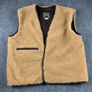 Down Under Saddle Supply Vest Mens 3XL Tan Sherpa‎ Fleece Western Ranch Outdoor